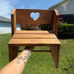 ✨Vintage Children’s Wooden Heart Bench✨